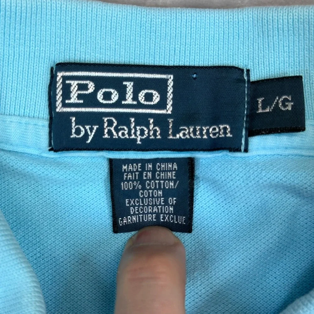 Polo Ralph Lauren Polo Shirt Mens L Blue Short Sleeve Pique Pony Logo Classic